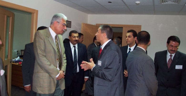 خلال افتتاح مركز القاهرة للدعم الفنى وادارة العمليات لشركة ايكوانت العالمية عام 2004