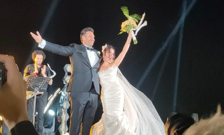 فريدة القاضي وزوجها مهند مغازي